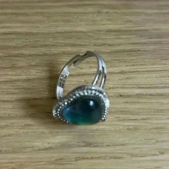 Mood Ring Warm Water Changing Temperature Drop Ring Gift Size 8-9 Cute Heart - Picture 4 of 8
